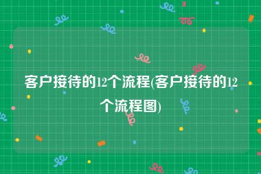 客户接待的12个流程(客户接待的12个流程图)