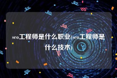 seo工程师是什么职业(seo工程师是什么技术)