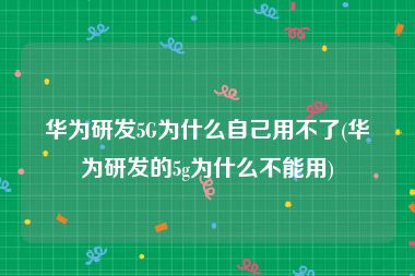 华为研发5G为什么自己用不了(华为研发的5g为什么不能用)