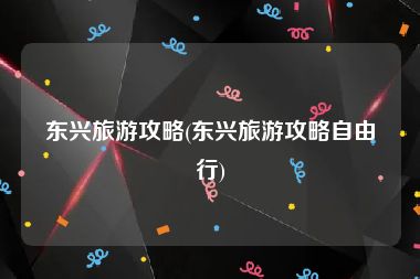 东兴旅游攻略(东兴旅游攻略自由行)