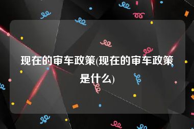 现在的审车政策(现在的审车政策是什么)