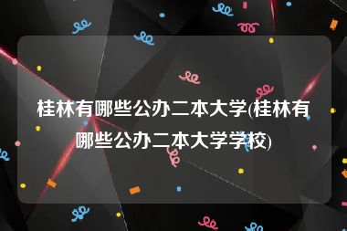 桂林有哪些公办二本大学(桂林有哪些公办二本大学学校)