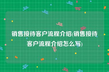 销售接待客户流程介绍(销售接待客户流程介绍怎么写)