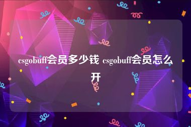 csgobuff会员多少钱 csgobuff会员怎么开