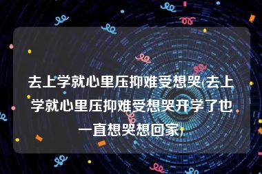 去上学就心里压抑难受想哭(去上学就心里压抑难受想哭开学了也一直想哭想回家)