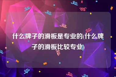 什么牌子的滑板是专业的(什么牌子的滑板比较专业)