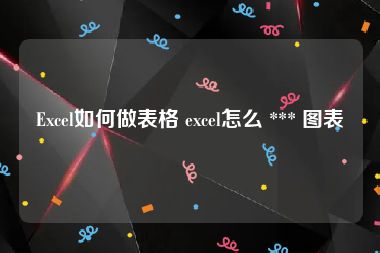 Excel如何做表格 excel怎么 *** 图表