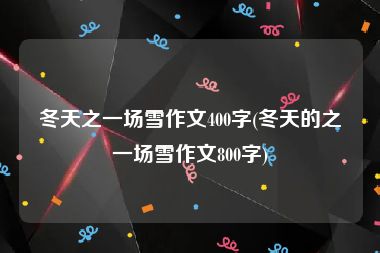 冬天之一场雪作文400字(冬天的之一场雪作文800字)