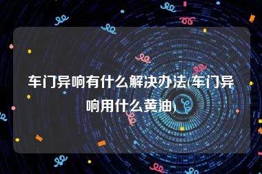 车门异响有什么解决办法(车门异响用什么黄油)