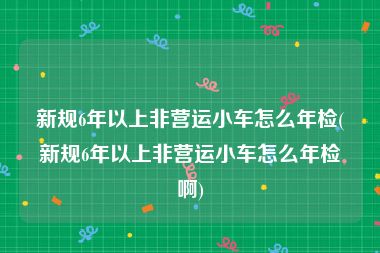 新规6年以上非营运小车怎么年检(新规6年以上非营运小车怎么年检啊)