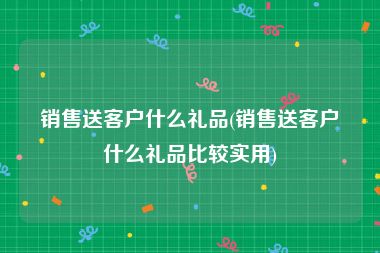 销售送客户什么礼品(销售送客户什么礼品比较实用)