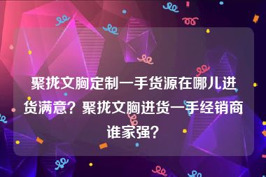 聚拢文胸定制一手货源在哪儿进货满意？聚拢文胸进货一手经销商谁家强？