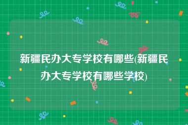 新疆民办大专学校有哪些(新疆民办大专学校有哪些学校)