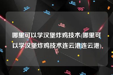 哪里可以学汉堡炸鸡技术(哪里可以学汉堡炸鸡技术连云港连云港)