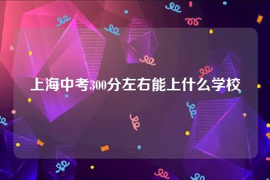 上海中考300分左右能上什么学校