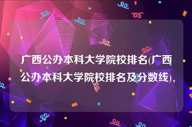 广西公办本科大学院校排名(广西公办本科大学院校排名及分数线)