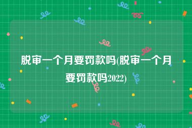 脱审一个月要罚款吗(脱审一个月要罚款吗2022)