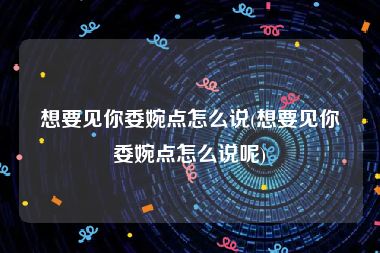 想要见你委婉点怎么说(想要见你委婉点怎么说呢)