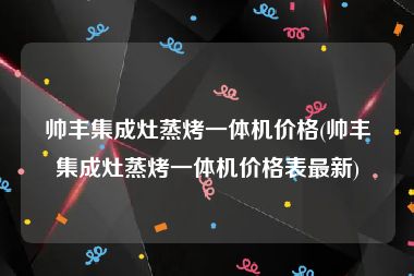 帅丰集成灶蒸烤一体机价格(帅丰集成灶蒸烤一体机价格表最新)