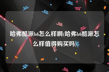 哈弗酷派h6怎么样啊(哈弗h6酷派怎么样值得购买吗)