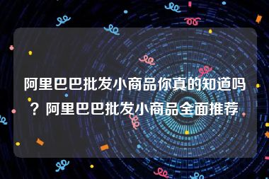 阿里巴巴批发小商品你真的知道吗？阿里巴巴批发小商品全面推荐