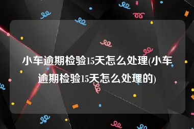 小车逾期检验15天怎么处理(小车逾期检验15天怎么处理的)