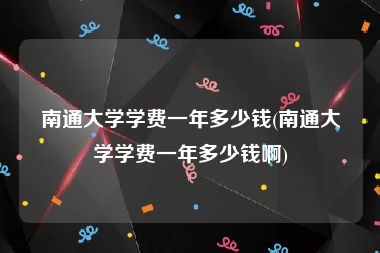 南通大学学费一年多少钱(南通大学学费一年多少钱啊)