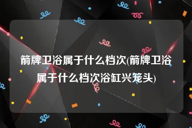 箭牌卫浴属于什么档次(箭牌卫浴属于什么档次浴缸兴笼头)