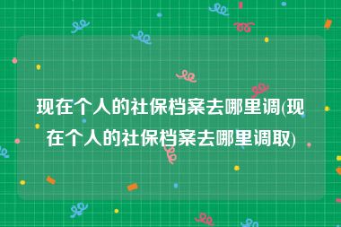 现在个人的社保档案去哪里调(现在个人的社保档案去哪里调取)