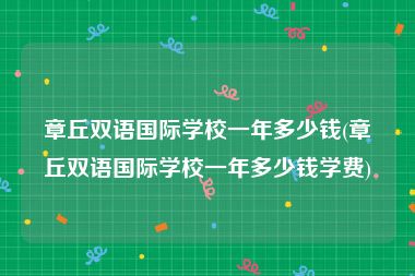 章丘双语国际学校一年多少钱(章丘双语国际学校一年多少钱学费)