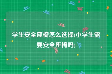 学生安全座椅怎么选择(小学生需要安全座椅吗)