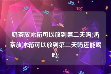 奶茶放冰箱可以放到第二天吗(奶茶放冰箱可以放到第二天吗还能喝吗)