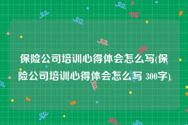 保险公司培训心得体会怎么写(保险公司培训心得体会怎么写 300字)