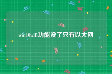 win10wifi功能没了只有以太网