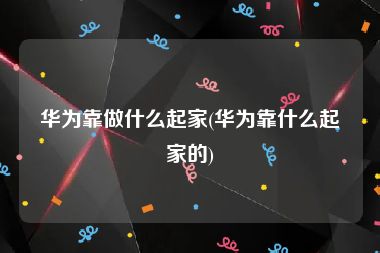 华为靠做什么起家(华为靠什么起家的)