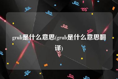 grub是什么意思(grub是什么意思翻译)