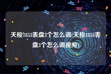 天梭1853表盘3个怎么调(天梭1853表盘3个怎么调视频)