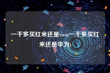 一千多买红米还是vivo(一千多买红米还是华为)