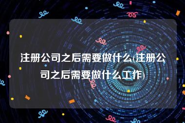 注册公司之后需要做什么(注册公司之后需要做什么工作)