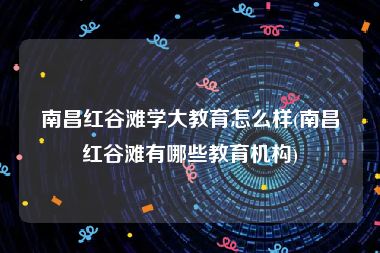 南昌红谷滩学大教育怎么样(南昌红谷滩有哪些教育机构)