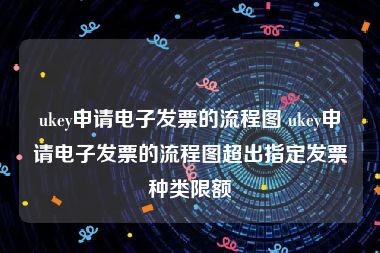 ukey申请电子发票的流程图 ukey申请电子发票的流程图超出指定发票种类限额