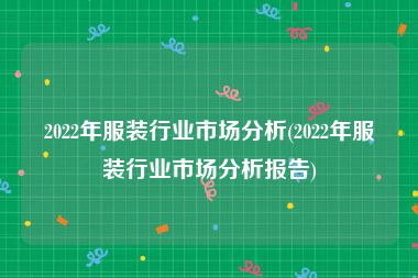 2022年服装行业市场分析(2022年服装行业市场分析报告)