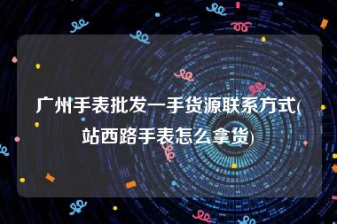 广州手表批发一手货源联系方式(站西路手表怎么拿货)