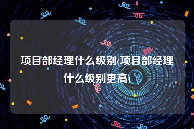 项目部经理什么级别(项目部经理什么级别更高)