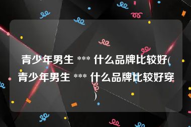 青少年男生 *** 什么品牌比较好(青少年男生 *** 什么品牌比较好穿)