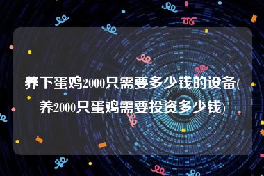 养下蛋鸡2000只需要多少钱的设备(养2000只蛋鸡需要投资多少钱)