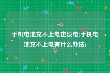 手机电池充不上电也没电(手机电池充不上电有什么办法)