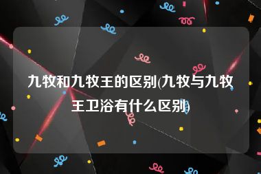 九牧和九牧王的区别(九牧与九牧王卫浴有什么区别)