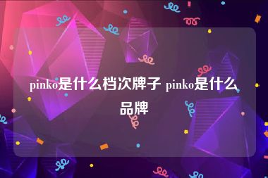 pinko是什么档次牌子 pinko是什么品牌