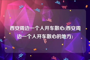 西安周边一个人开车散心(西安周边一个人开车散心的地方)